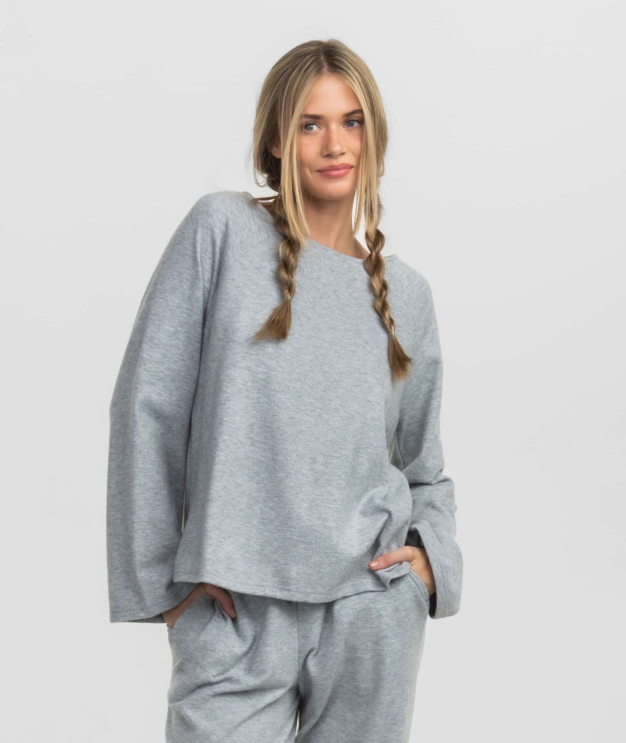 Cozy Cloud Boatneck Top - Oyster - Image 1