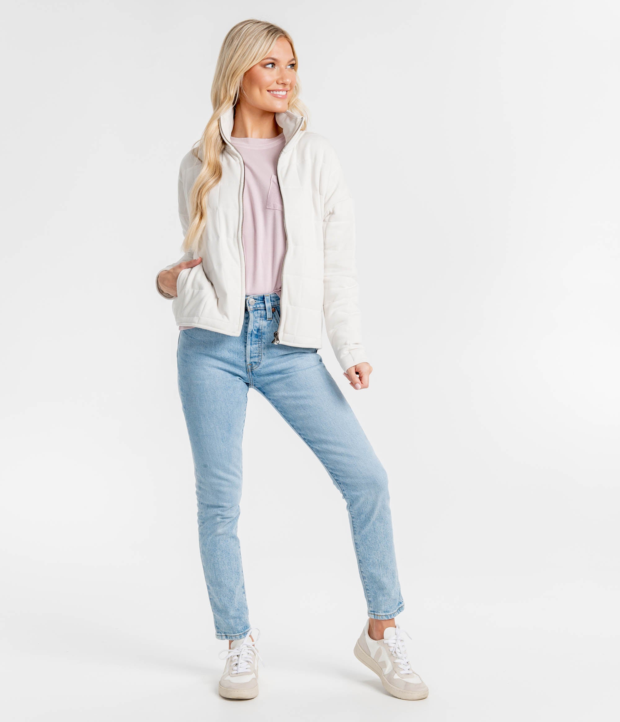 Patch It Up Quilted Jacket - Cloud - Image 1