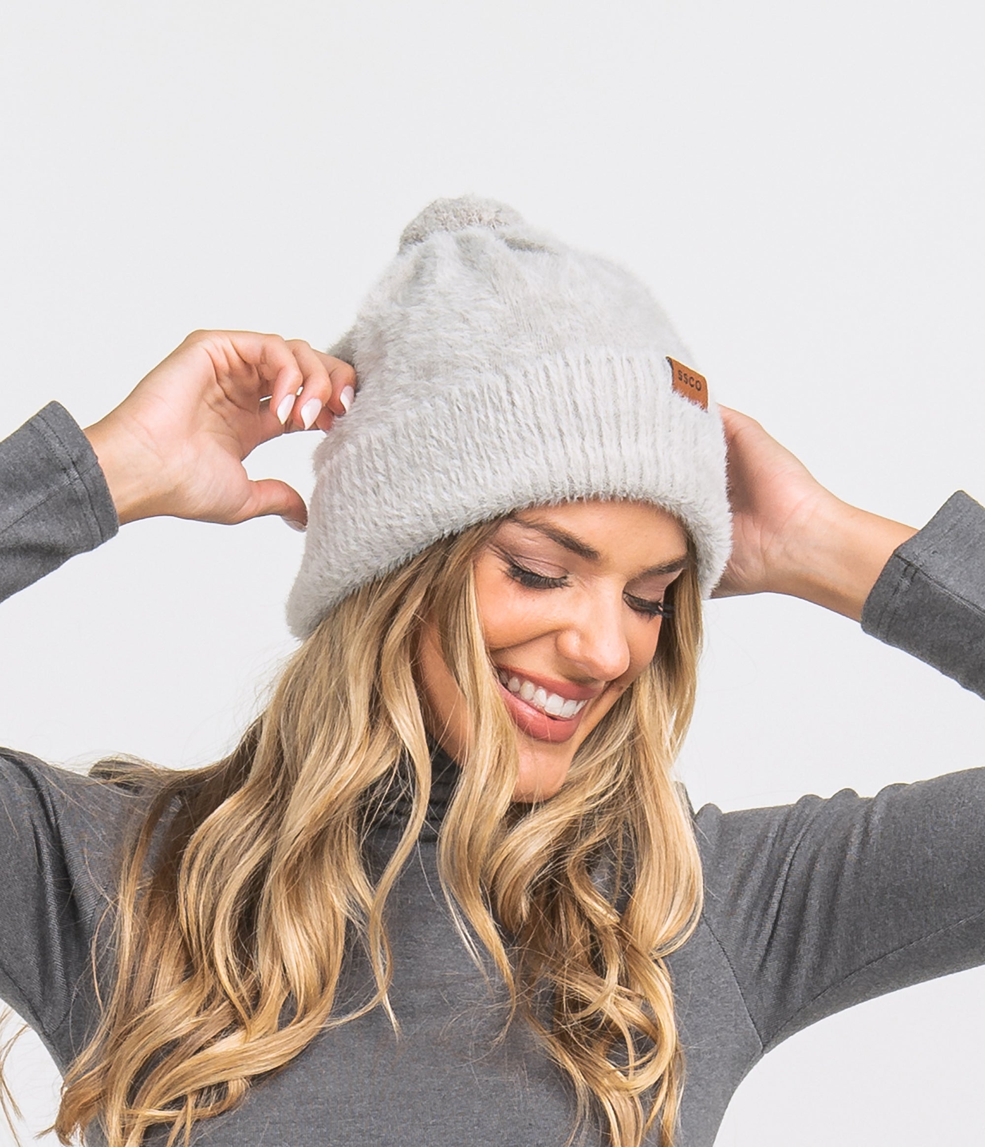 Feather Knit Beanie - Overcast - Image 1