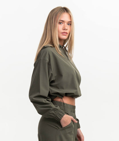 Hybrid Cropped Hoodie - Cedar - image 2