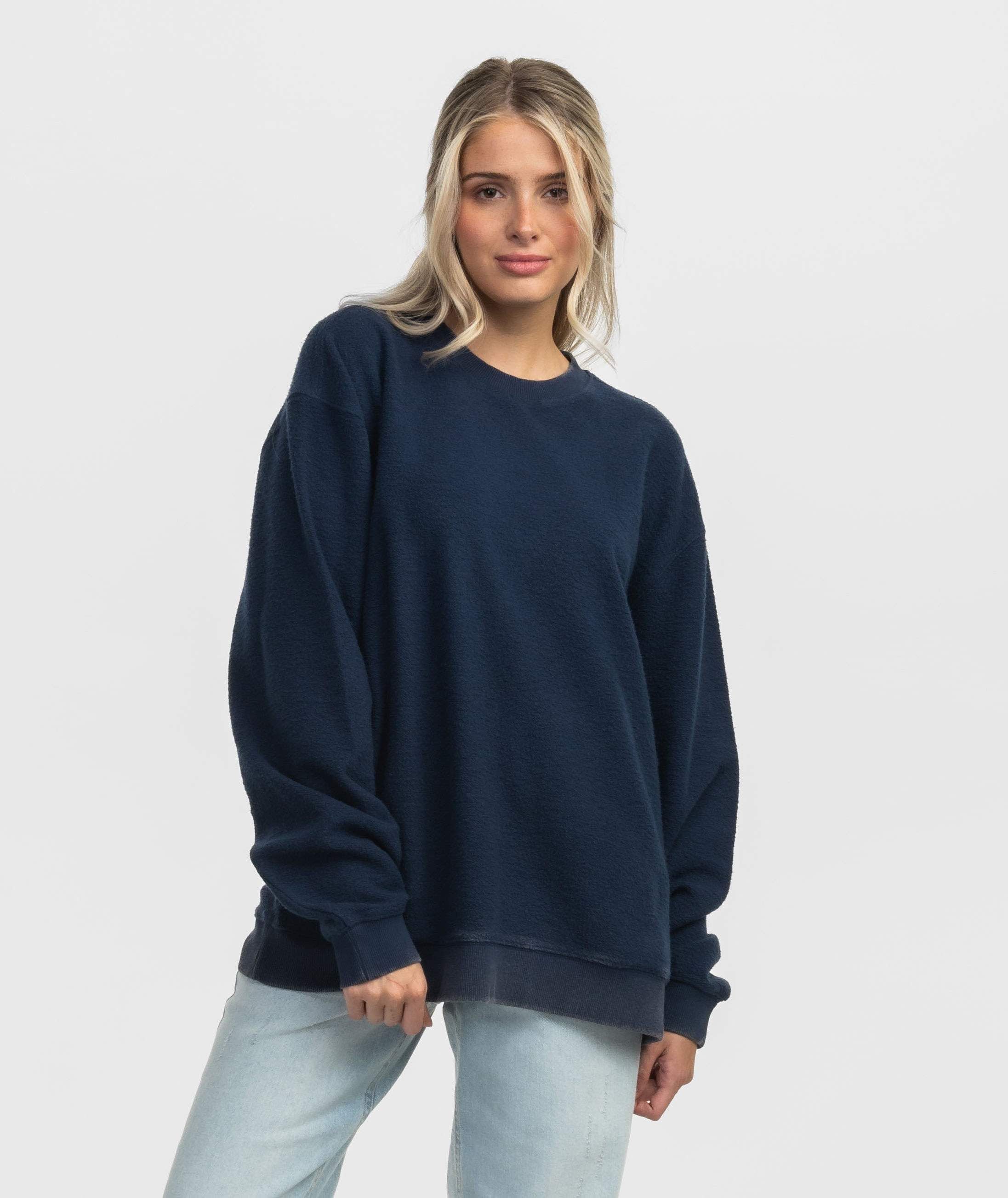 Inside Out Fuzzy Sweatshirt - Classic Navy - Image 1