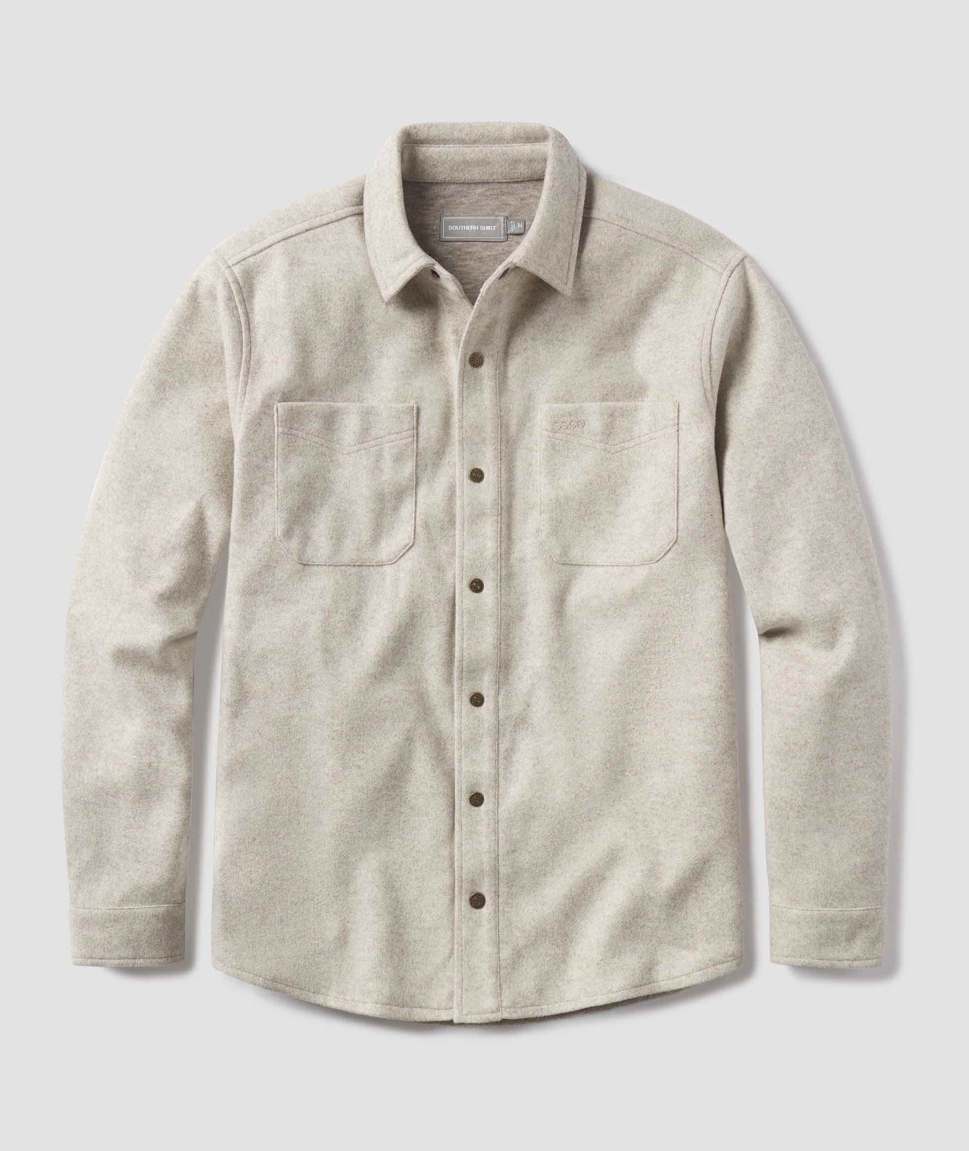 Broadway Fleece Shacket - Stone - Image 1