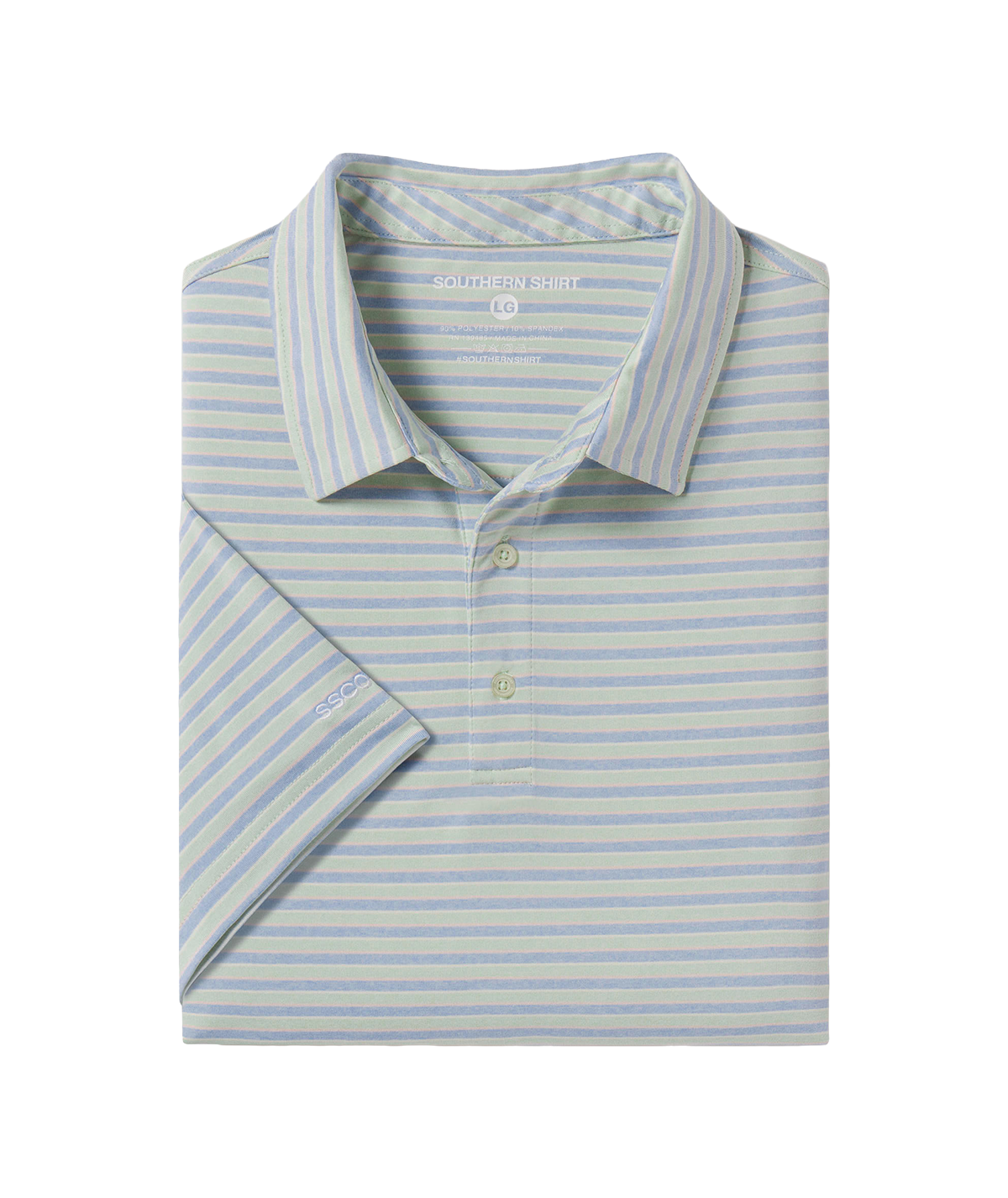 Cahaba Heather Stripe Polo - Palmetto - Image 1