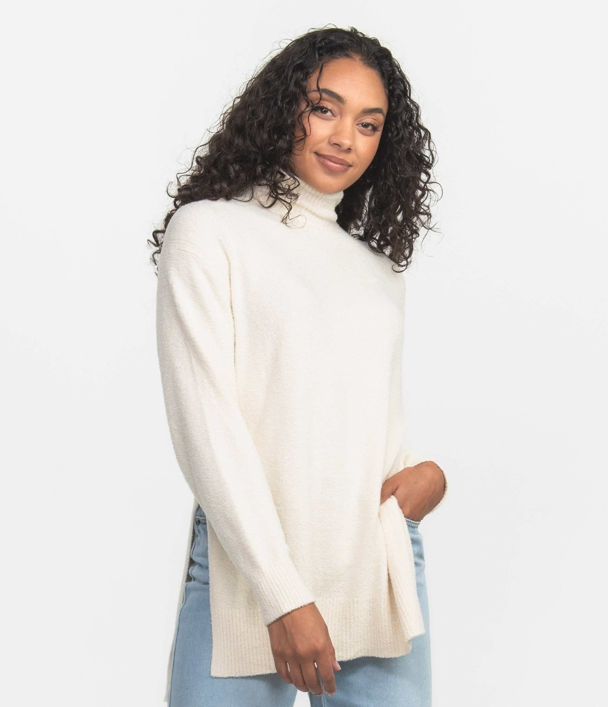 Dreamluxe Notched Turtlneck Sweater