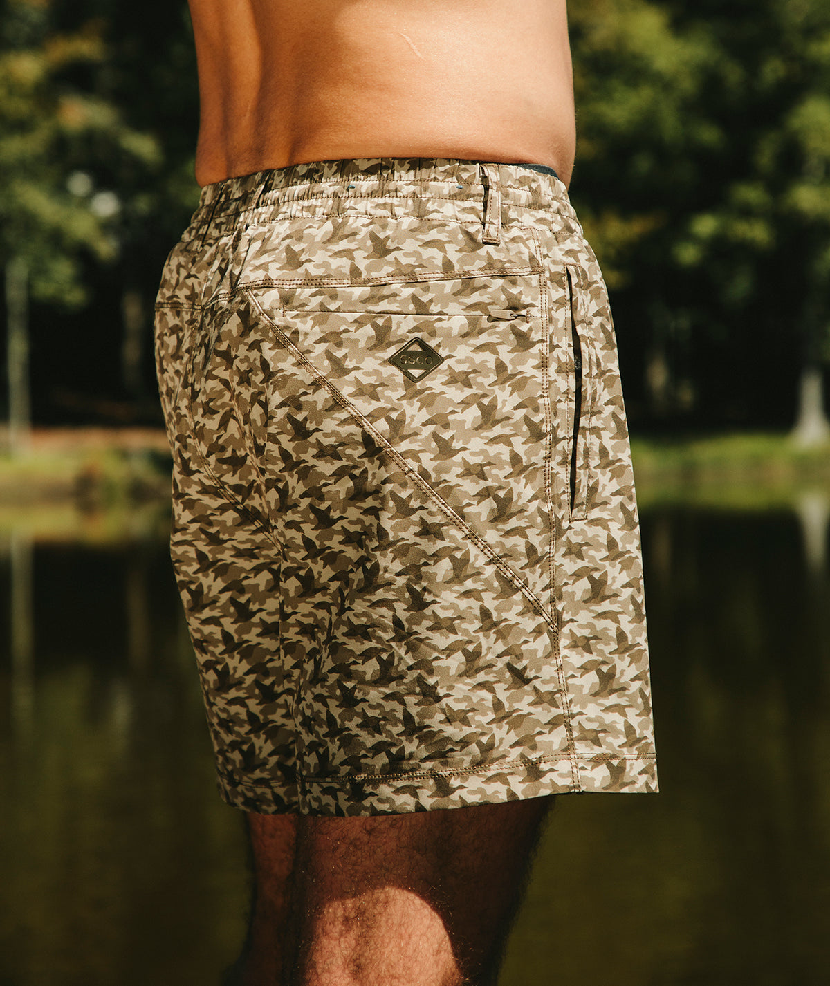 Everyday Hybrid Shorts - Mallard Mirage - image 5