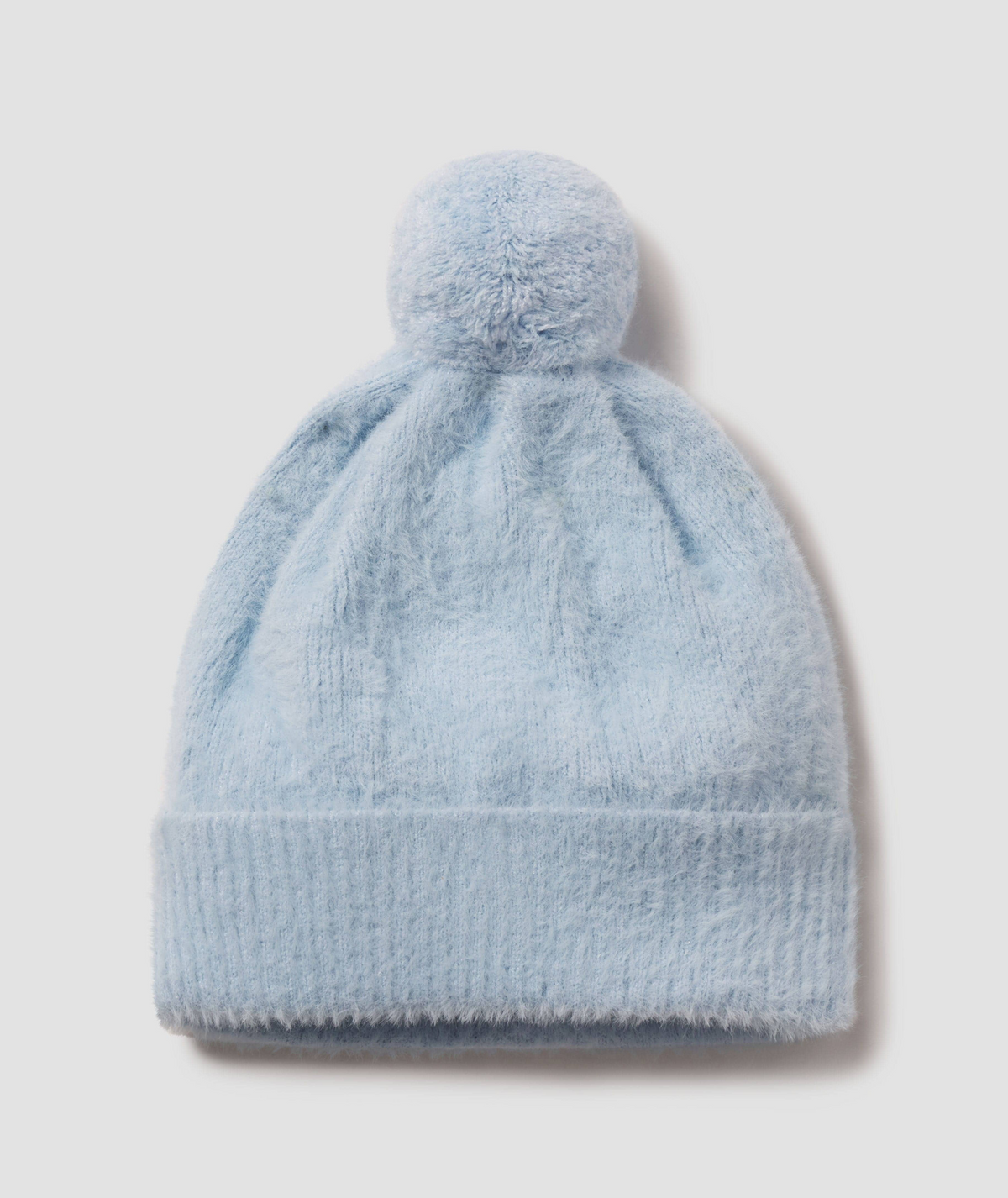 Ribbed Feather Knit Beanie - Crystal Lake - image 1