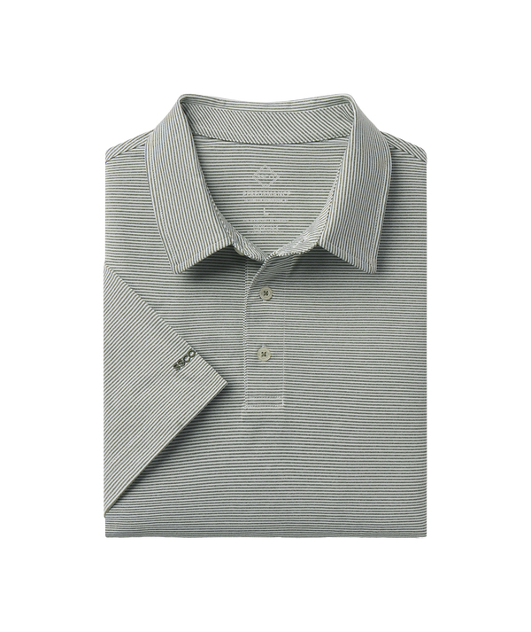 Heather Madison Stripe Polo - Dusty Olive