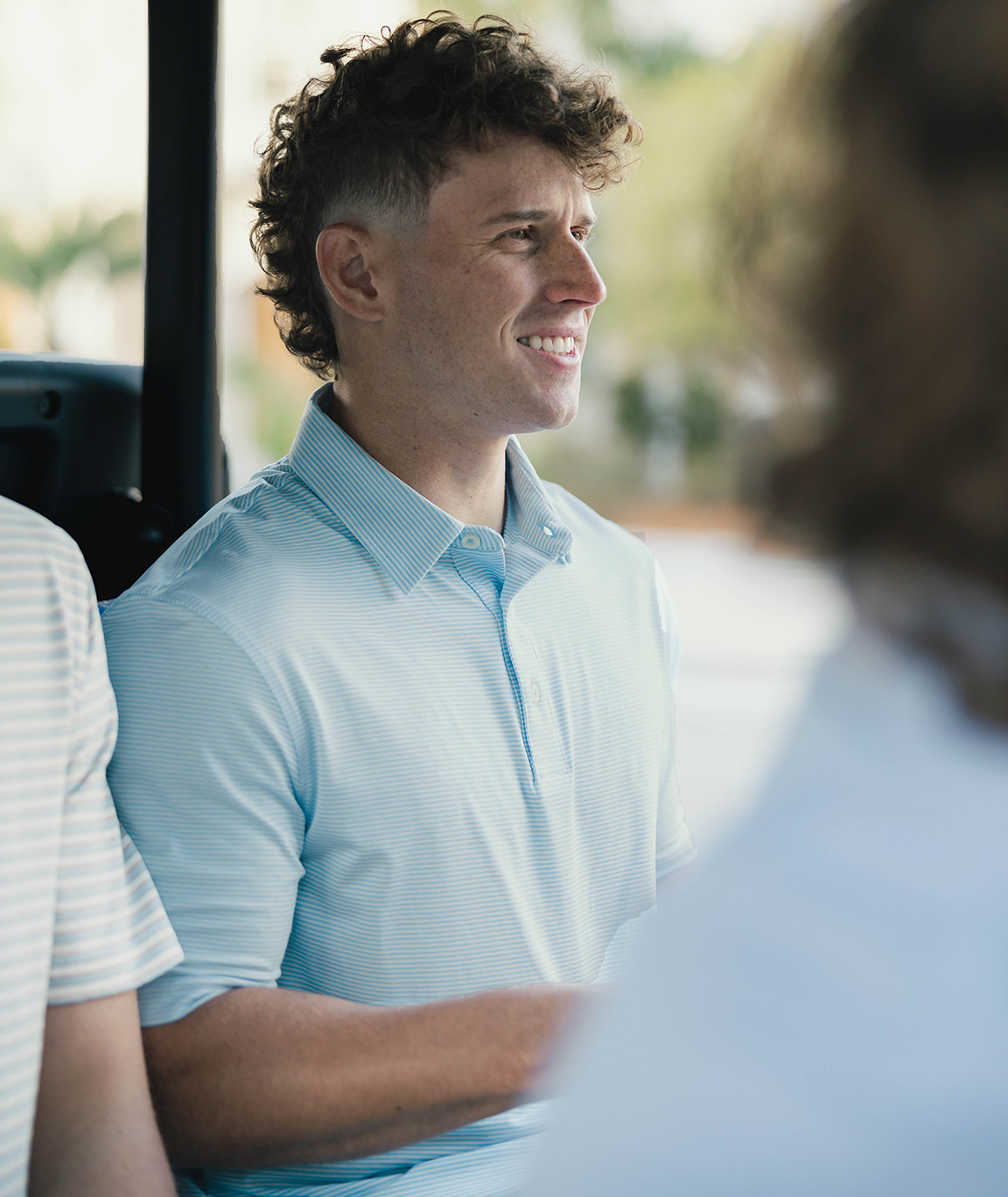 Heather Madison Stripe Polo - Alaskan Blue - Image 3