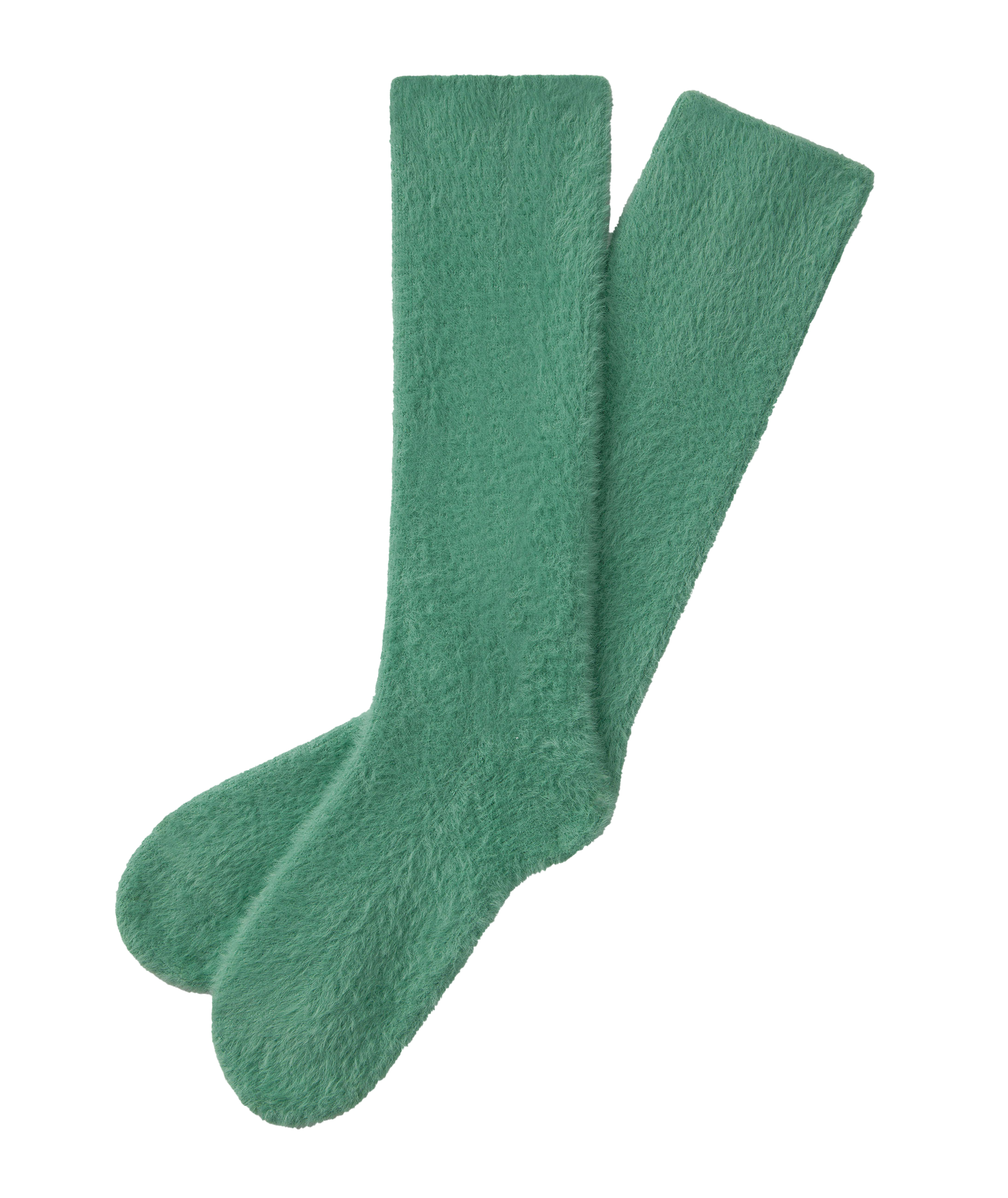 Ribbed Feather Knit Socks - Aloe - Image 1