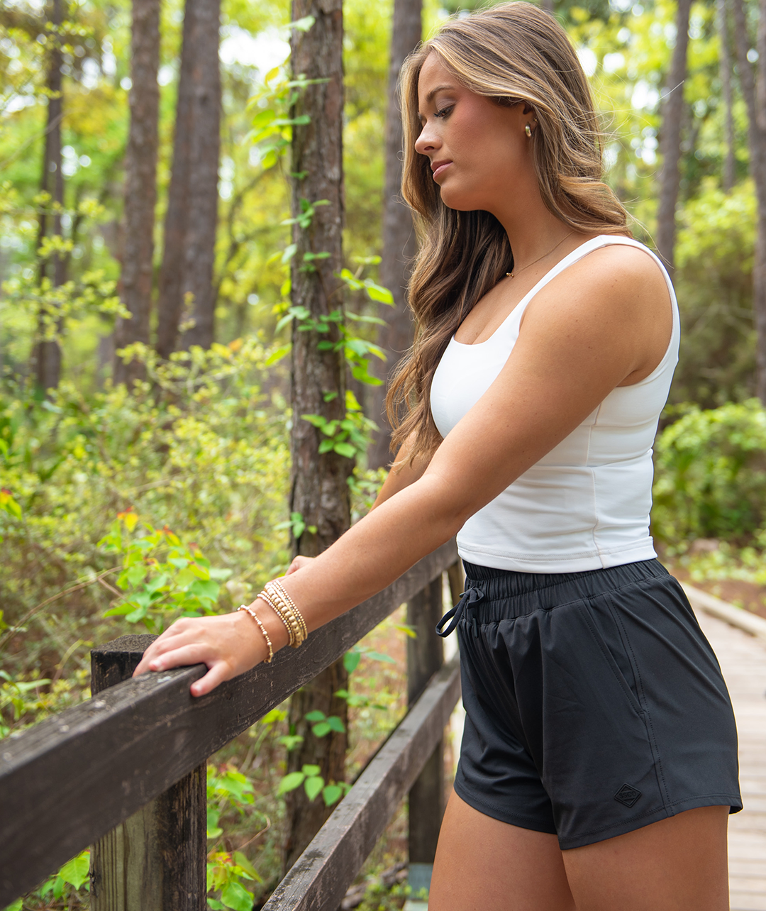 Womens Lined Hybrid Shorts - Deep Space - Image 5