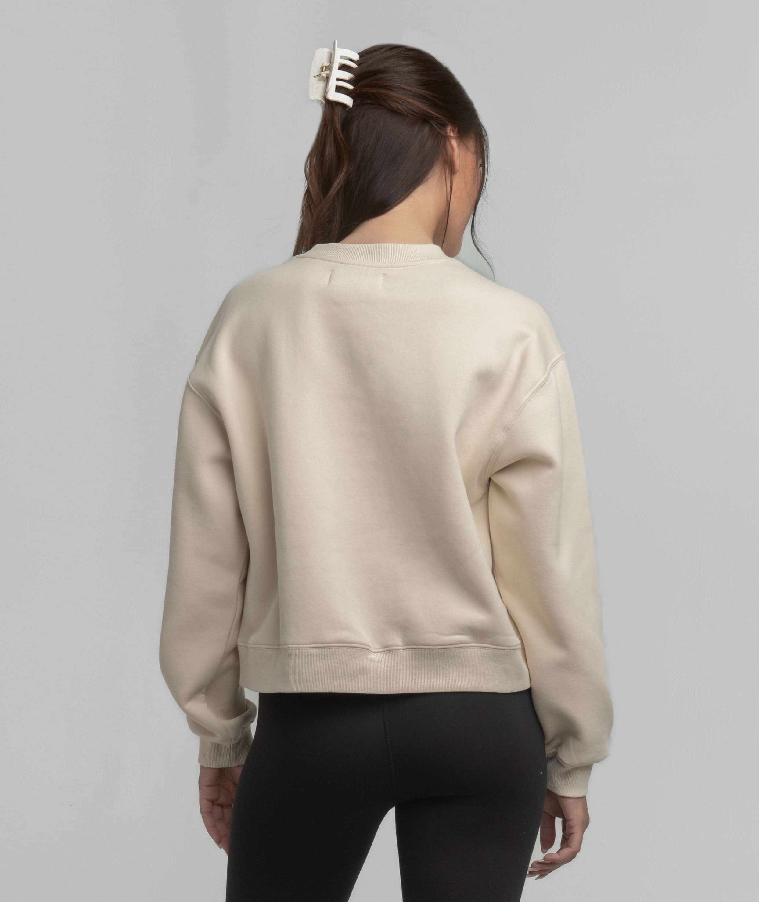 Preppy Front Print Sweatshirt - Parchment - Image 3