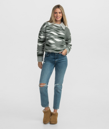 Convertible Collar Sweater - Sycamore - image 1