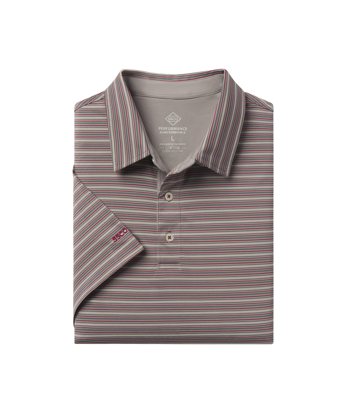 Riverbend Stripe Polo - Red Coal - image 1
