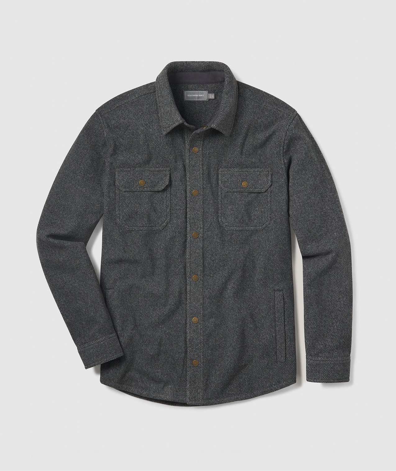 Stretch Twill Shacket - Iron Ore - Image 1