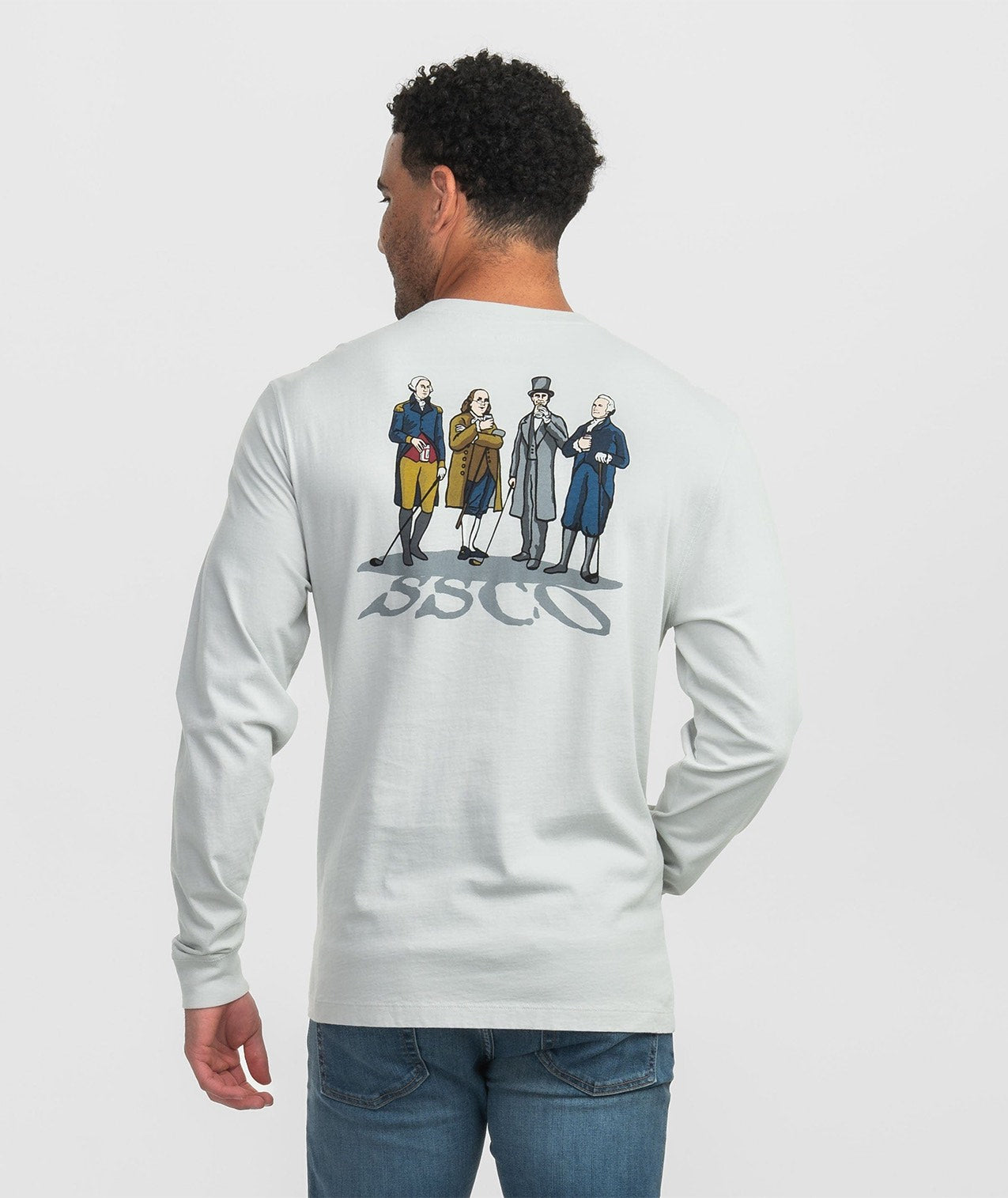 Fore Fathers Tee LS - Oyster - Image 3