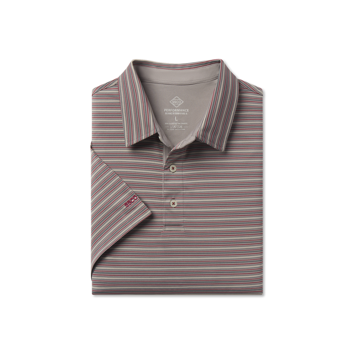 Riverbend Stripe Polo - Red Coal - image 1