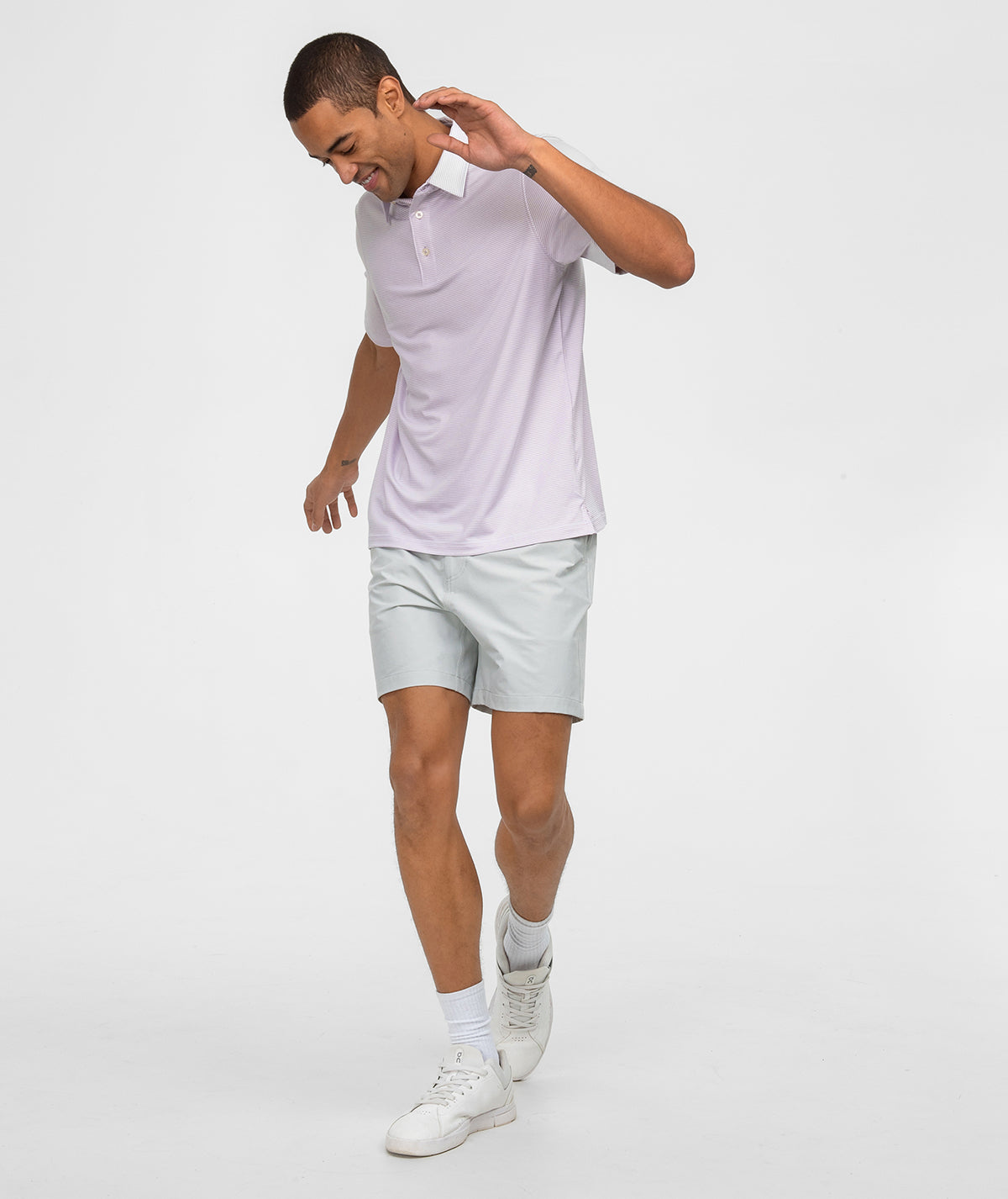 Heather Madison Stripe Polo - Orchid Petal - Image 3