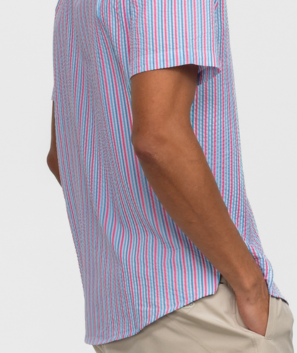 Clubhouse Seersucker Baja Shirt SS - Berry Tide - Image 5