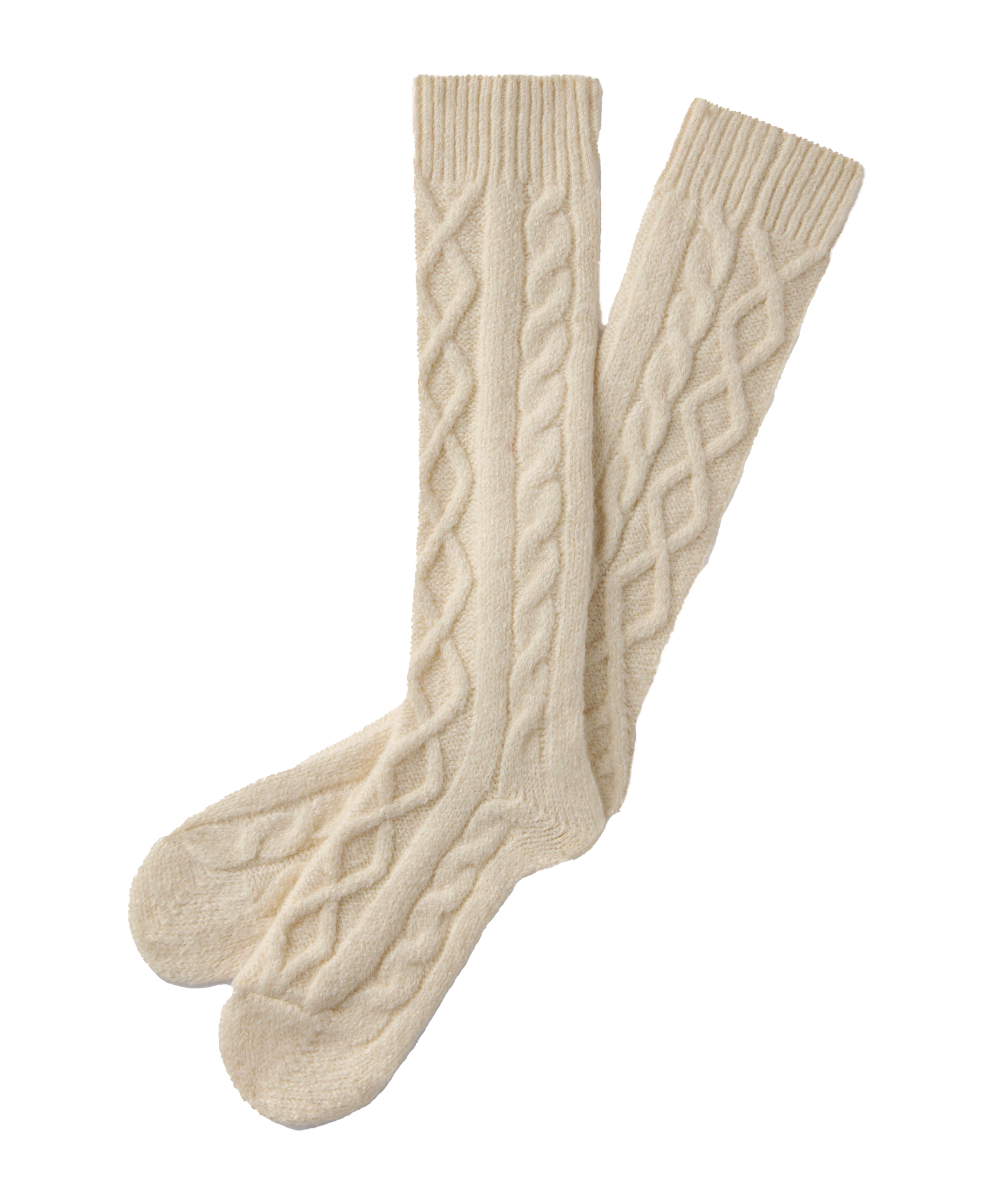 Cable Knit Socks - Parchment - Image 1