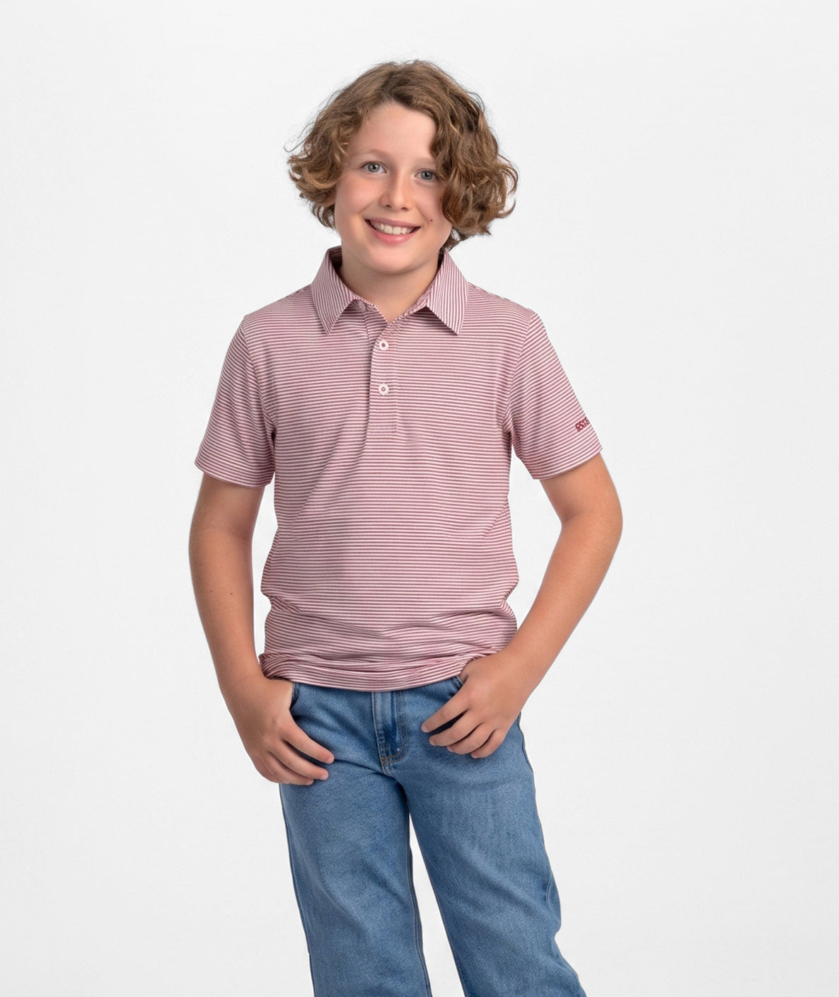 Youth Boys Heather Madison Polo - University Red - image 1