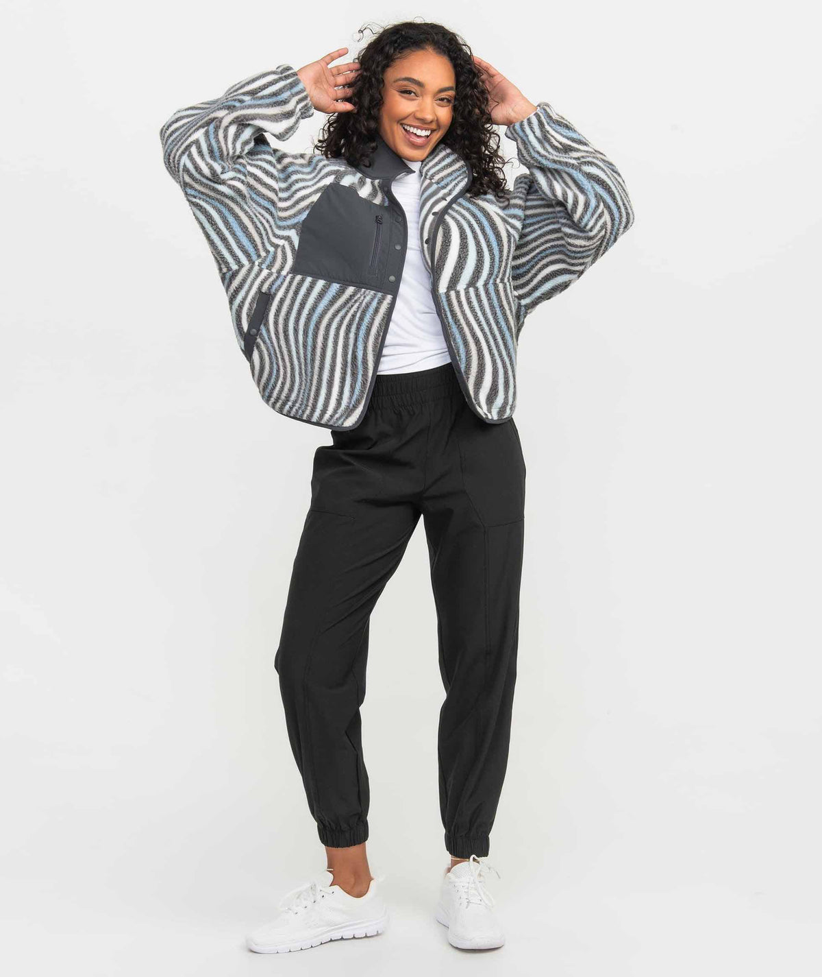 Retro Snap Fleece Jacket - Blue Fog - image 2