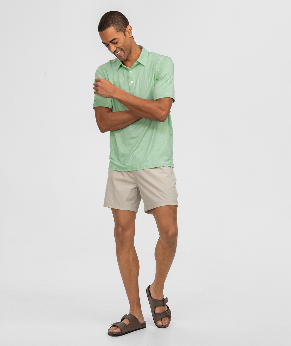 Heather Madison Stripe Polo - Fairway - Image 3