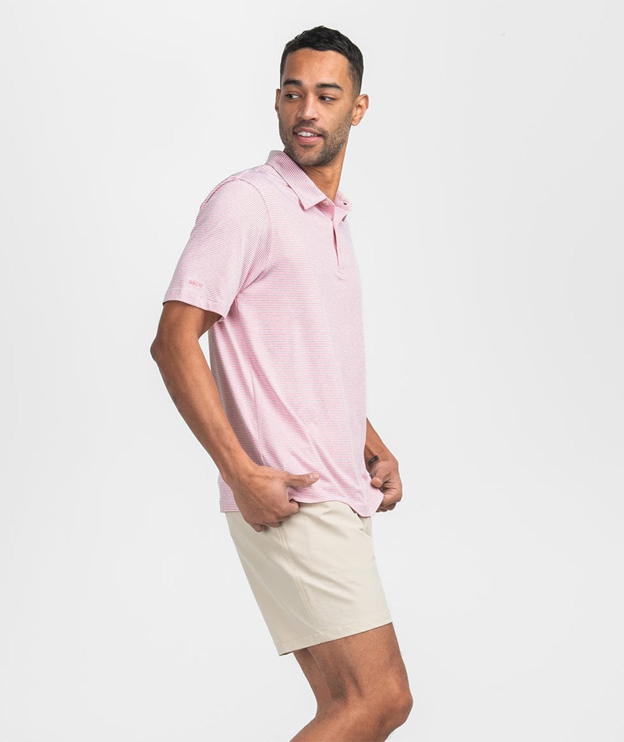 Heather Madison Stripe Polo - Desert Rose - Image 3