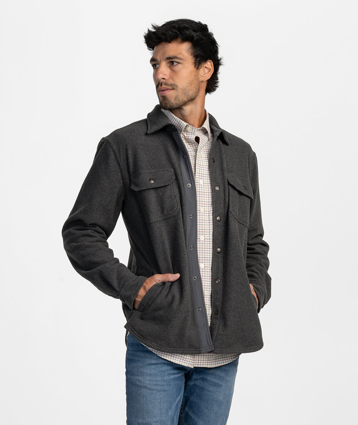 Brushline Fleece Shacket - Cast Iron - Image 2