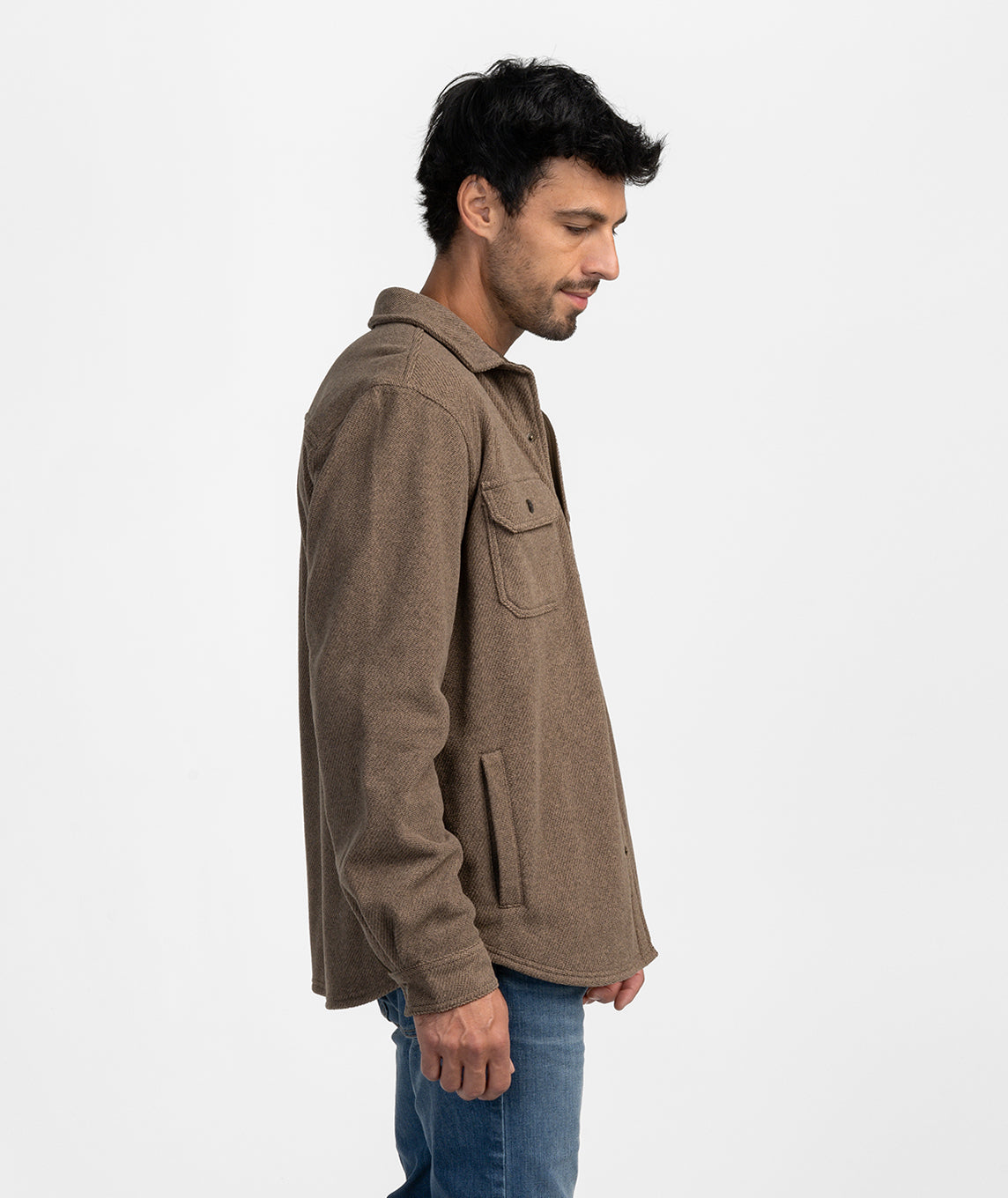 Brushline Fleece Shacket - Espresso - Image 2
