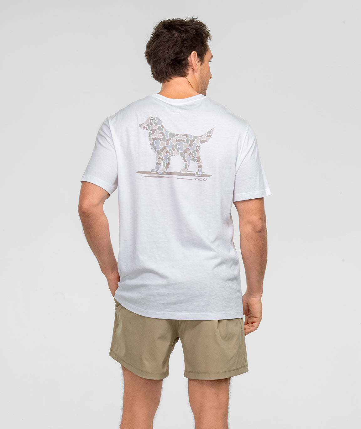 Camo Retriever Tee SS - Bright White - Image 1
