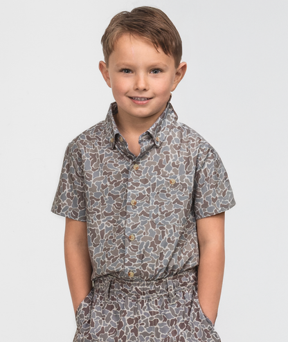 Boys Hunters Hideaway Baja Shirt SS - Ridgeline - Image 1