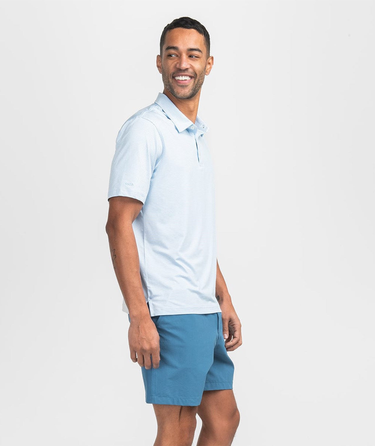 Heather Madison Stripe Polo - Crystal Lake - Image 3