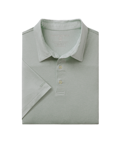 Heather Madison Stripe Polo - Dusty Olive - Image 1