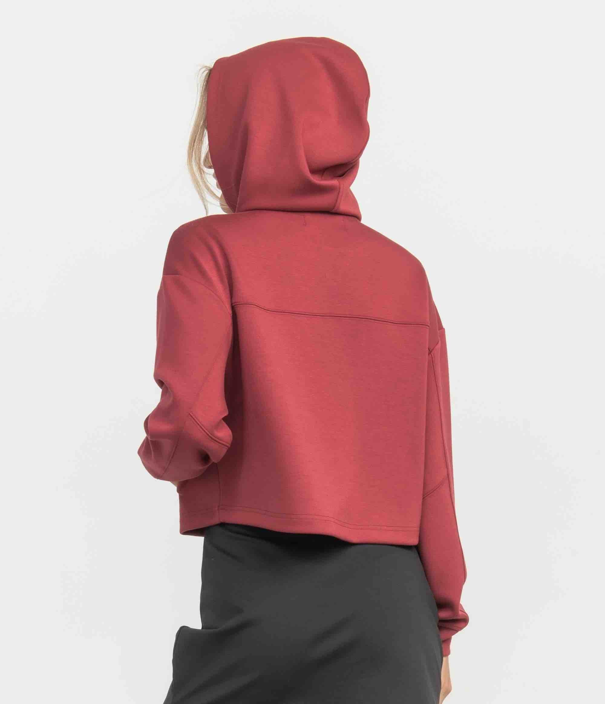 Panelled Performance Hoodie - Crimson - Image 2