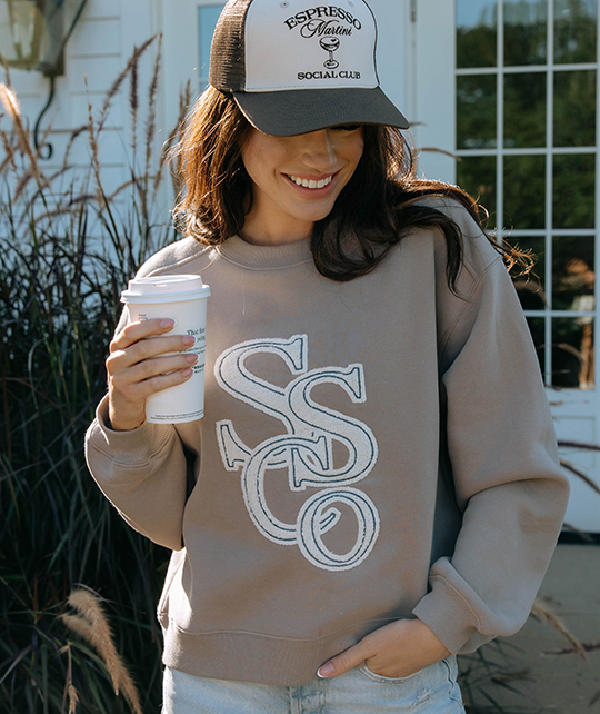 Preppy Front Print Sweatshirt