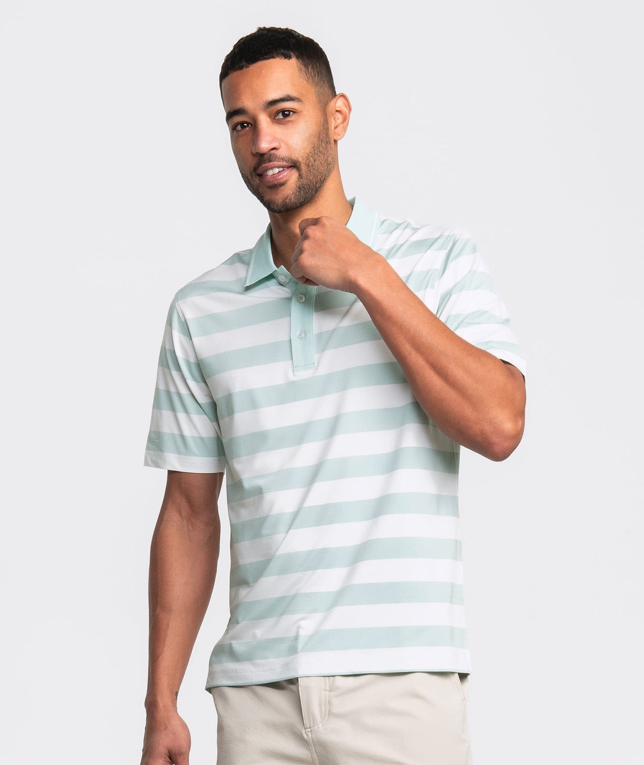 Tee Off Heather Stripe Polo