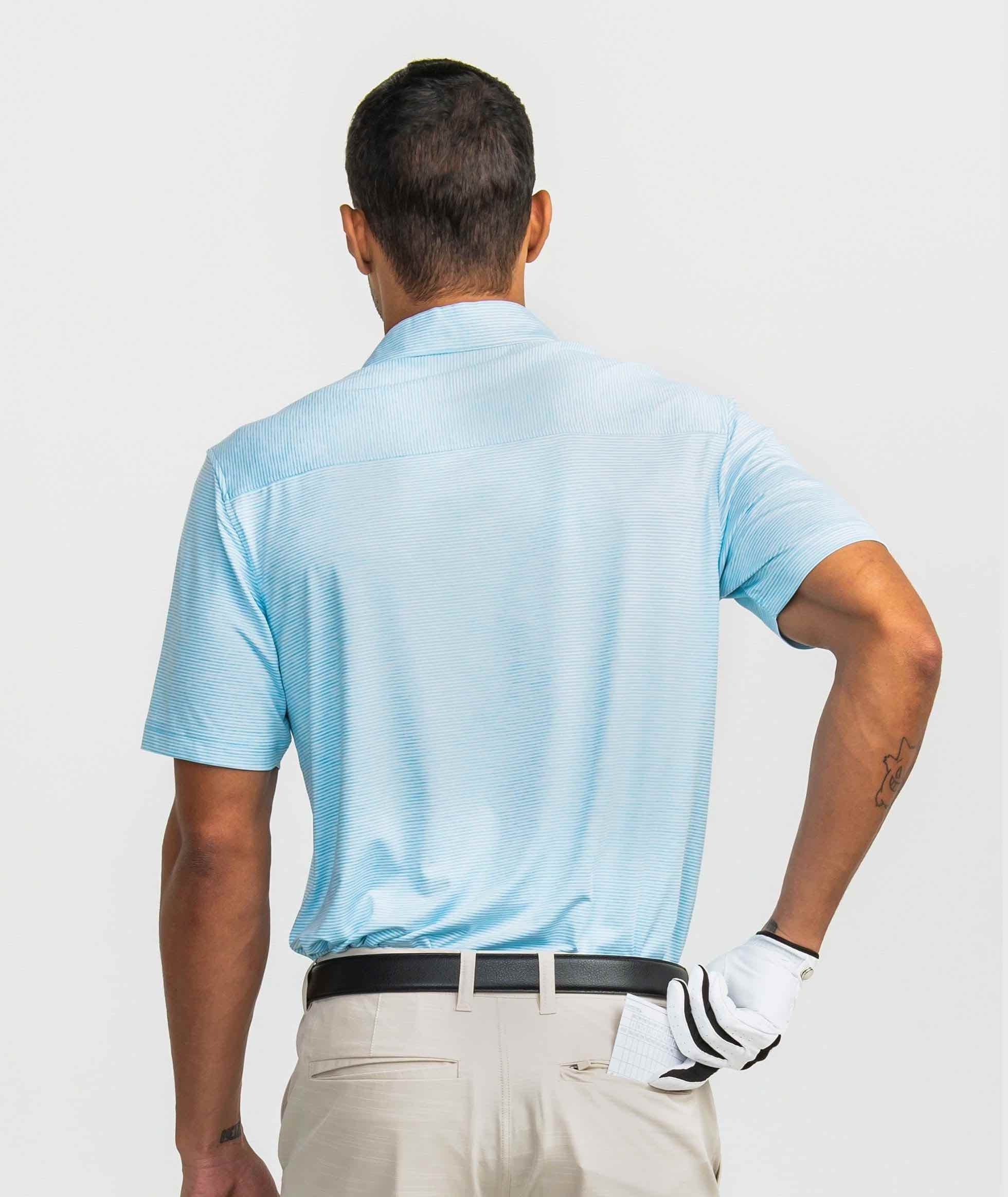 Heather Madison Stripe Polo - Sunday Blue - Image 3