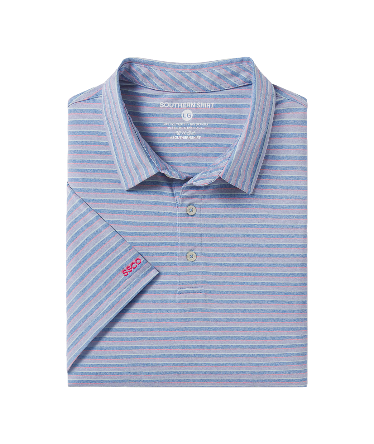Cahaba Heather Stripe Polo - Riviera - Image 1