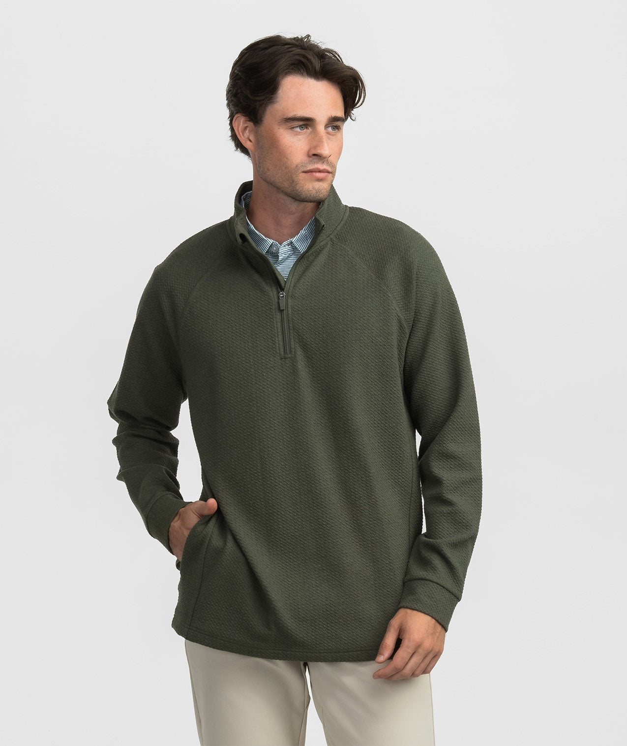 Dallas Performance Qtr Zip - Upland Olive - Image 1