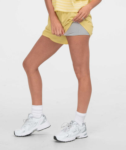 Womens Lined Hybrid Shorts - Lemon Drop - Image 3