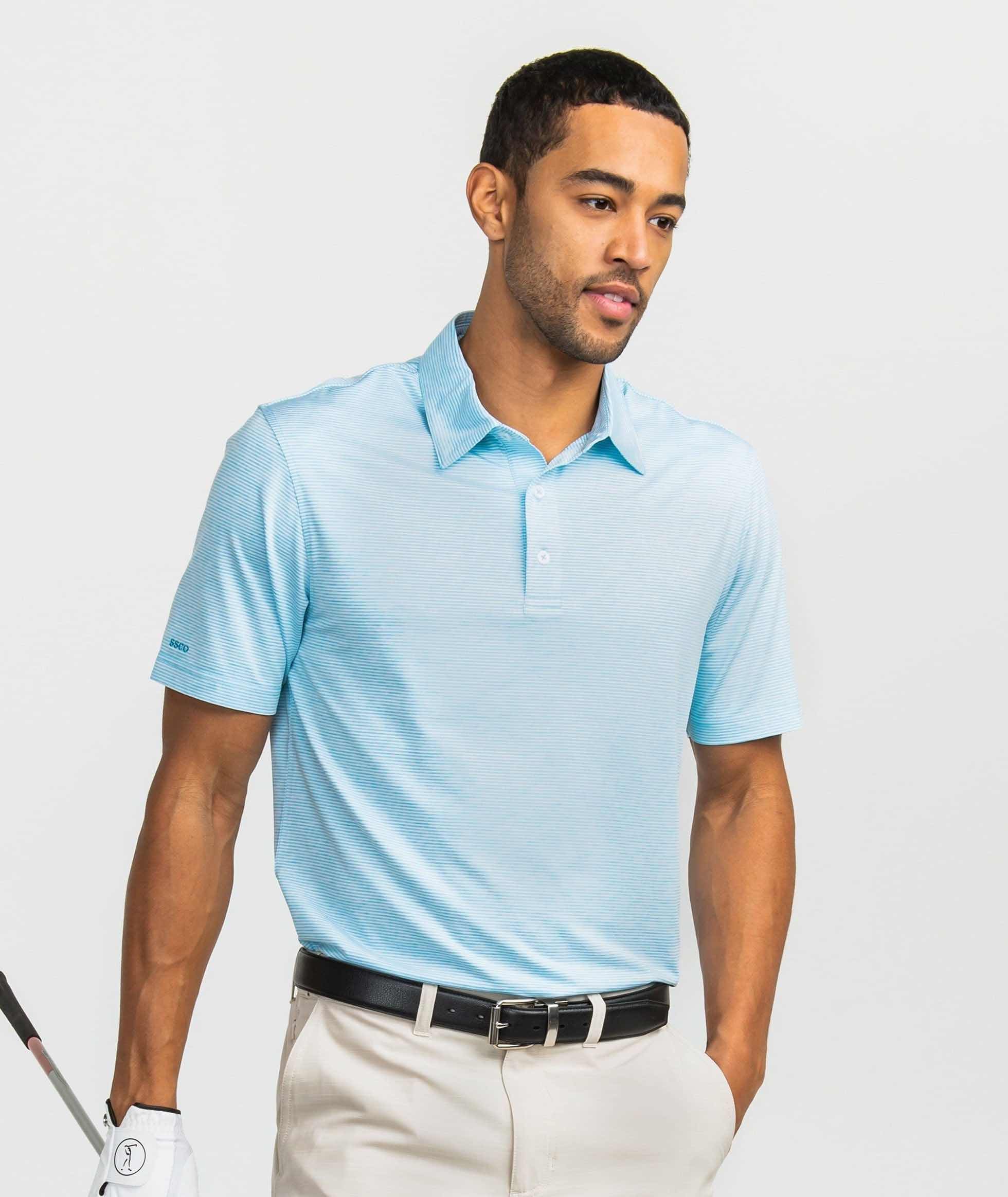 Heather Madison Stripe Polo - Sunday Blue - Image 2