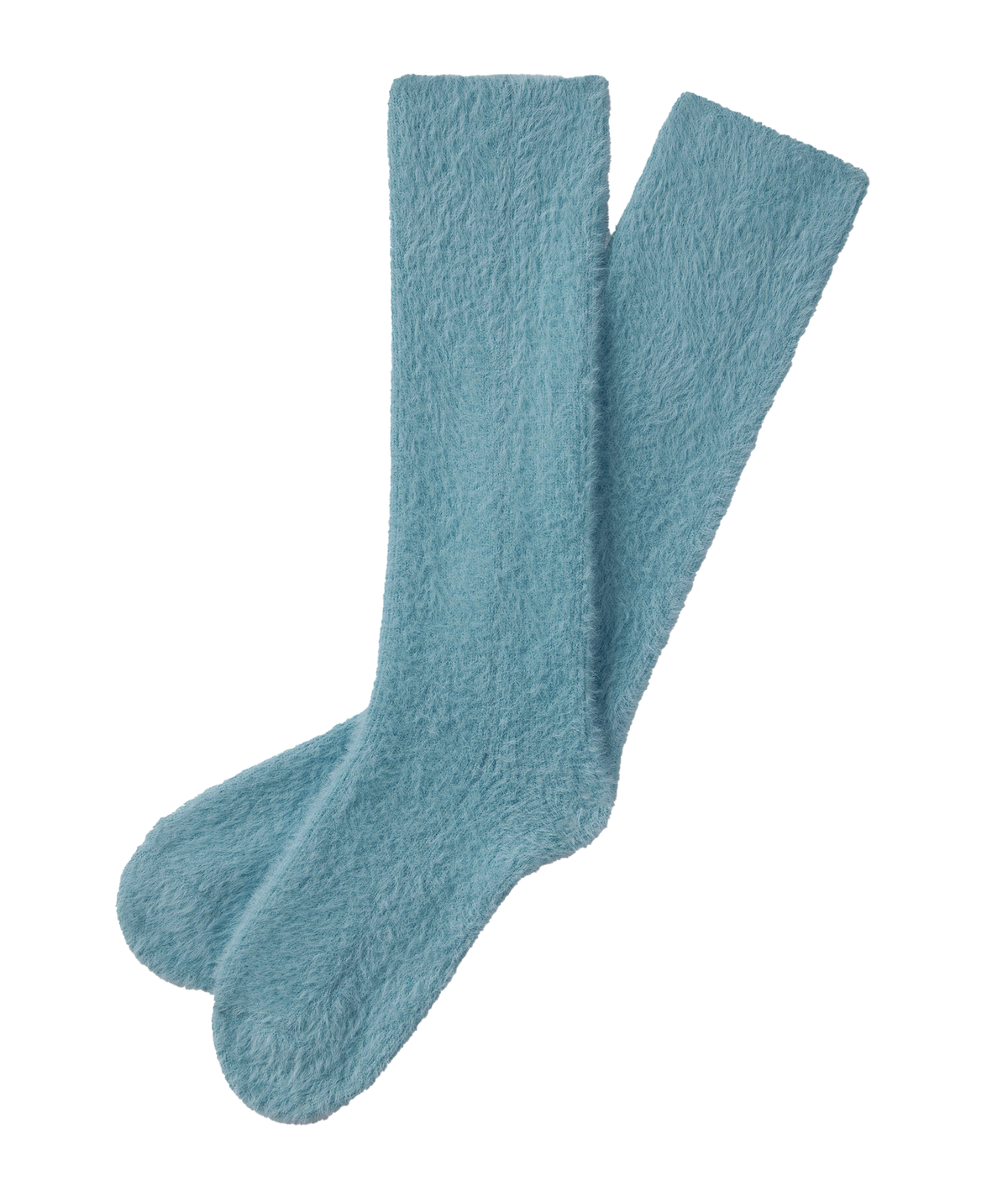 Ribbed Feather Knit Socks - Chalky Blue - image 1