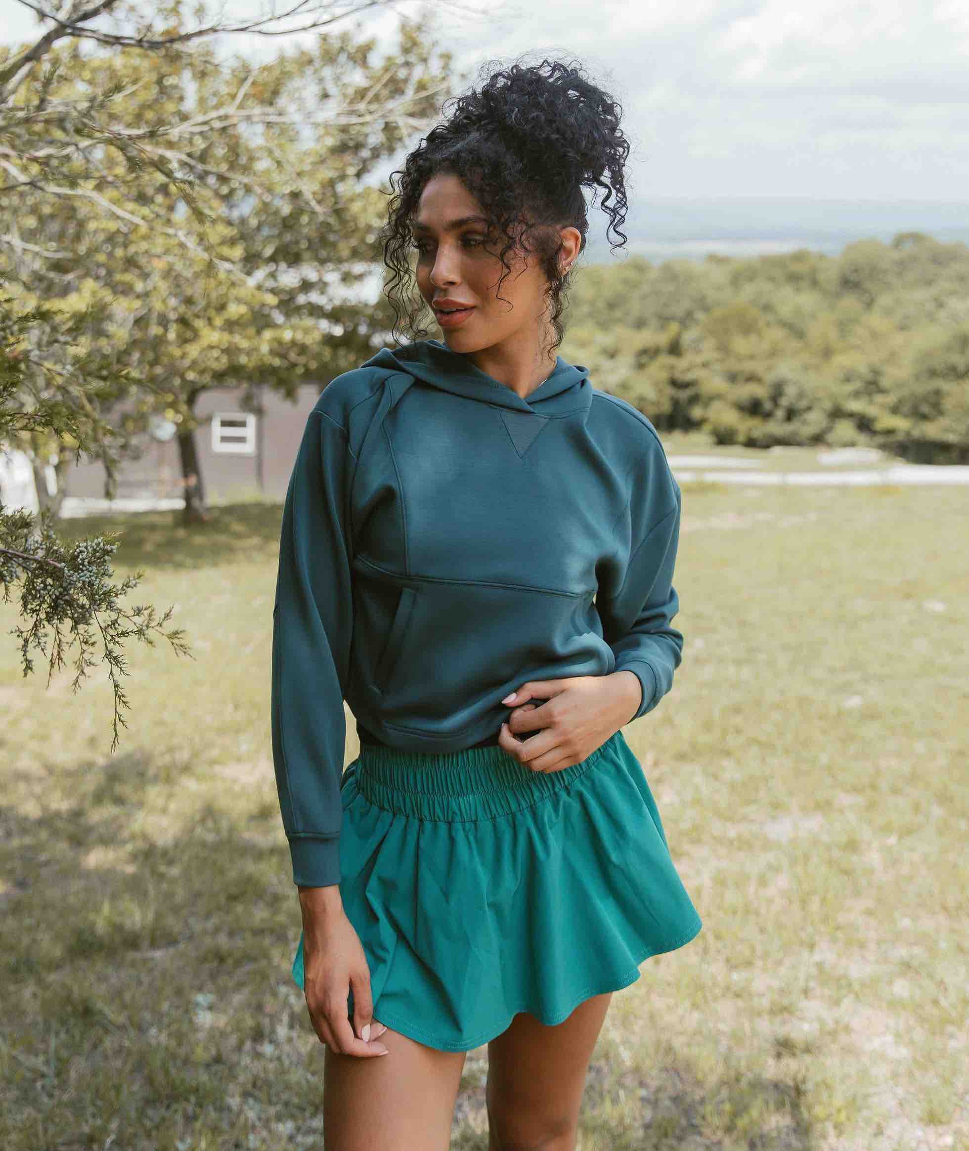 Panelled Performance Hoodie - Balsam - Image 3