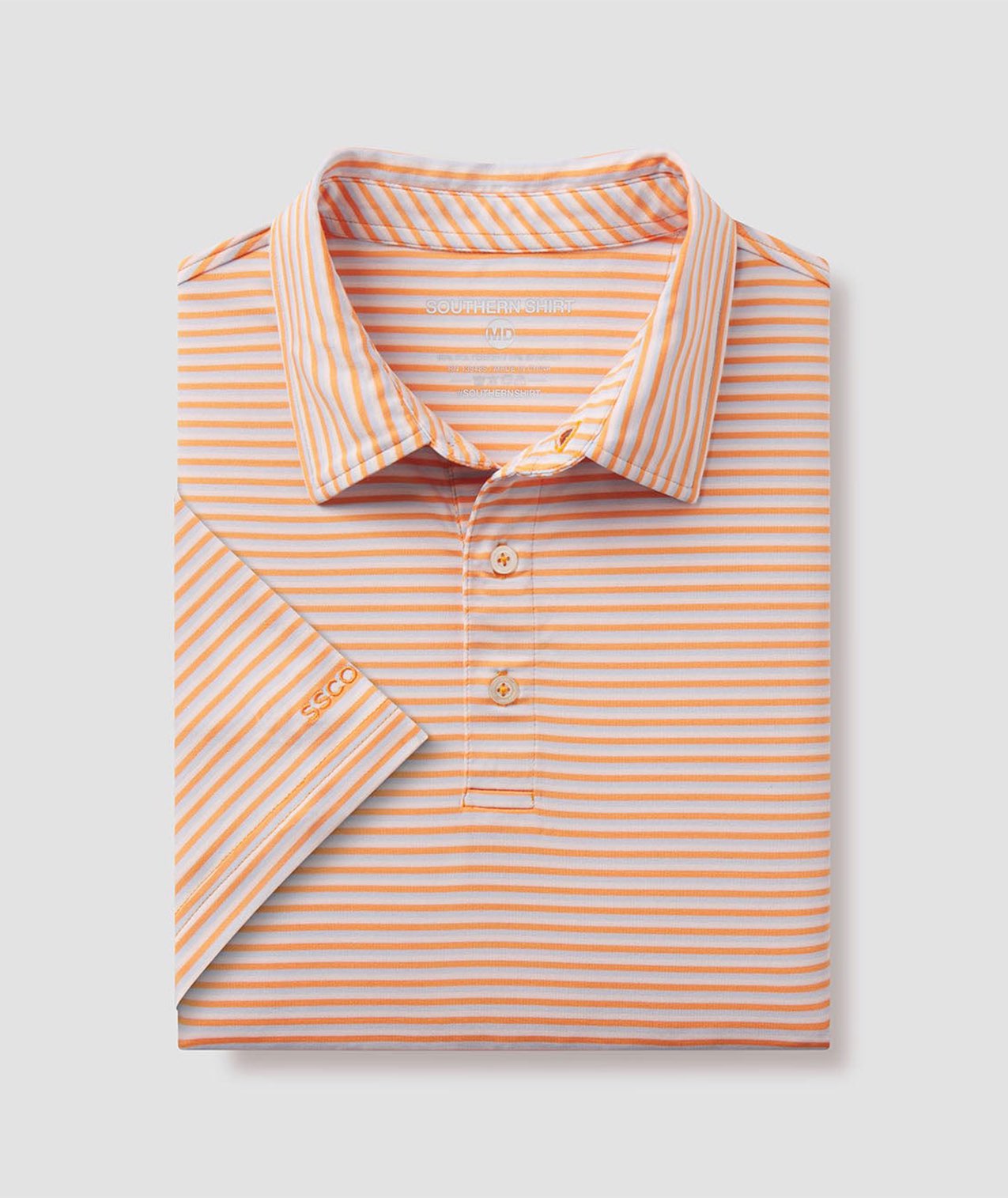 Bluffton Stripe Polo - Cantaloupe - Image 1