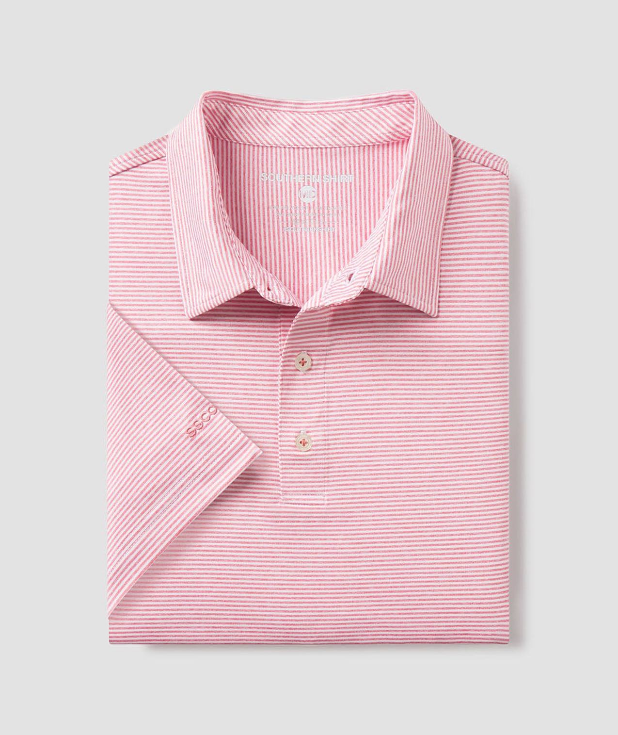 Heather Madison Stripe Polo - Desert Rose - Image 1