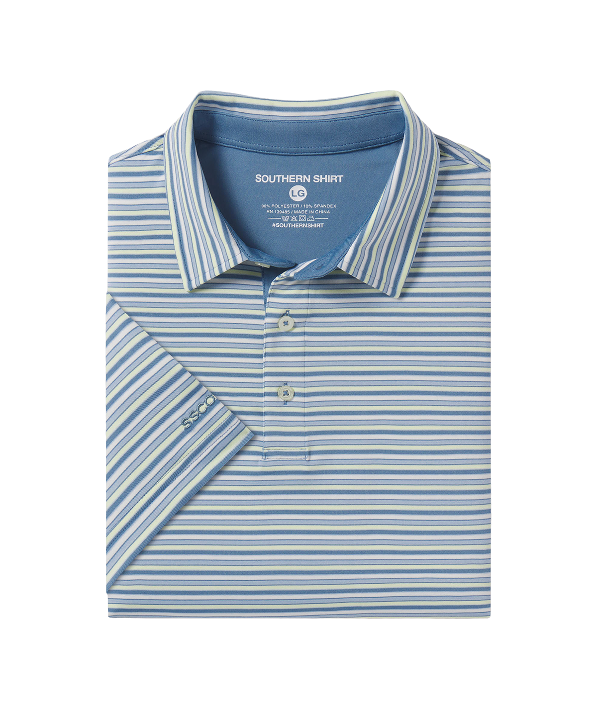 Grant Stripe Polo - Electric Wave - Image 1