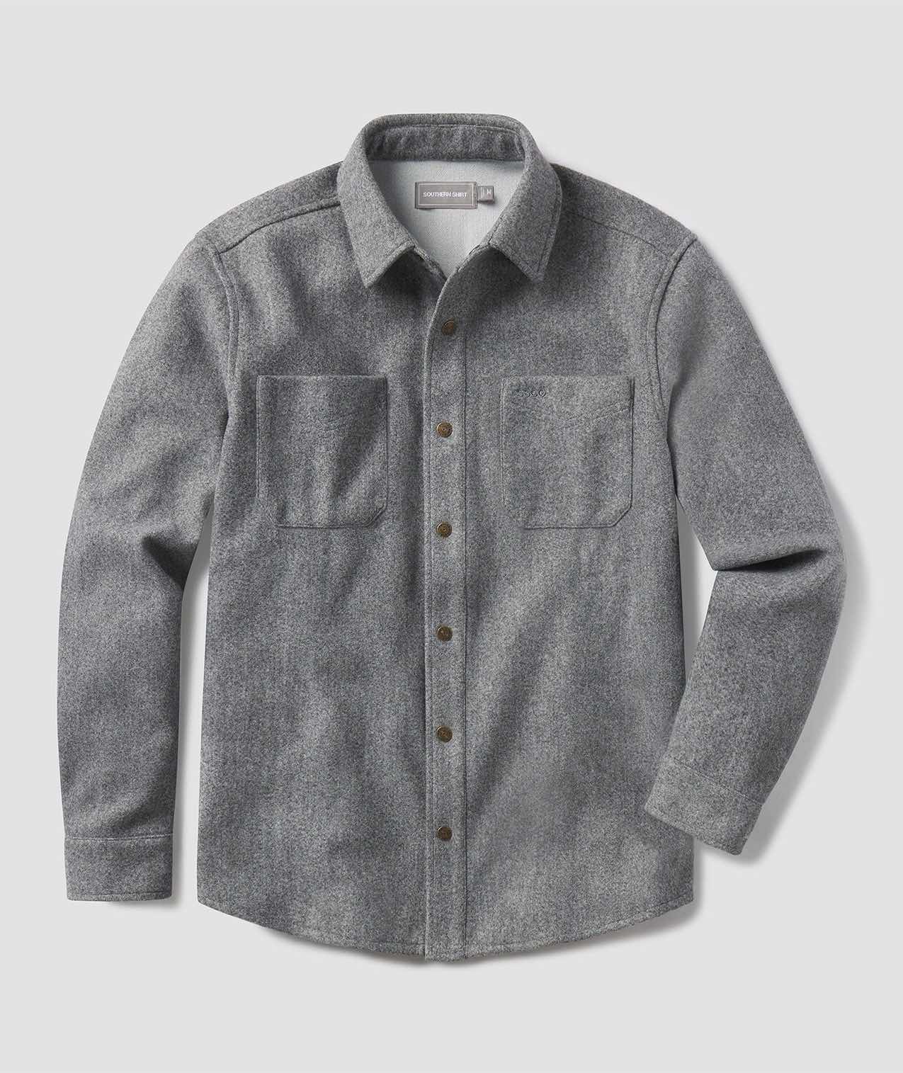 Broadway Fleece Shacket - Iron Ore - Image 1