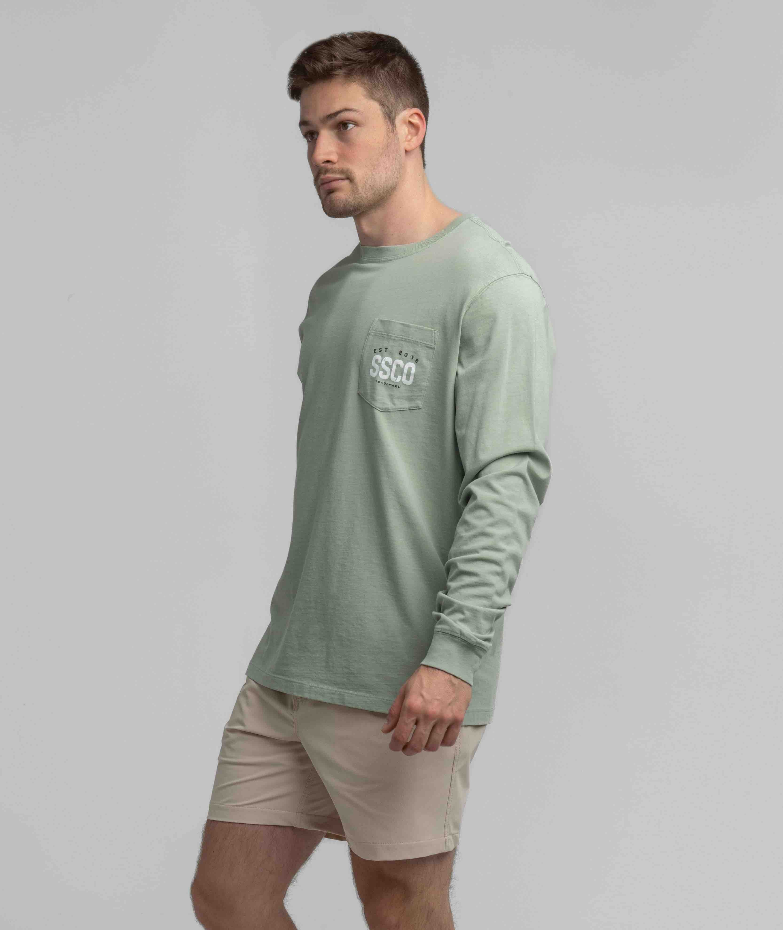 Winged Pursuit Tee LS - Iceberg Green - Image 2
