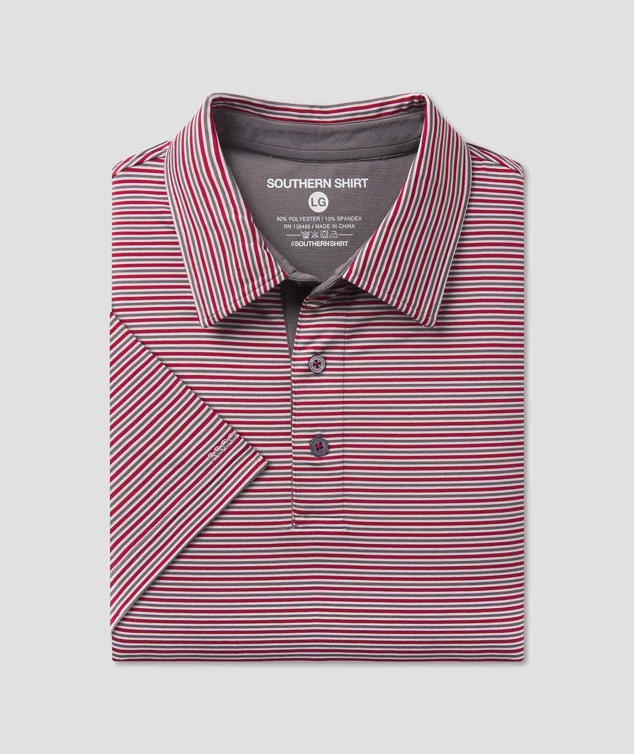 Scoreboard Stripe Polo - Red Coal - Image 1