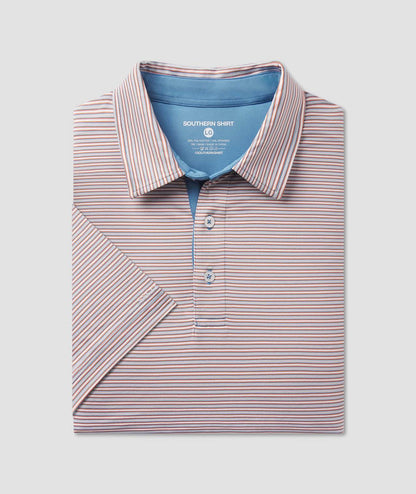 Scoreboard Stripe Polo - Smoke Blue - Image 1